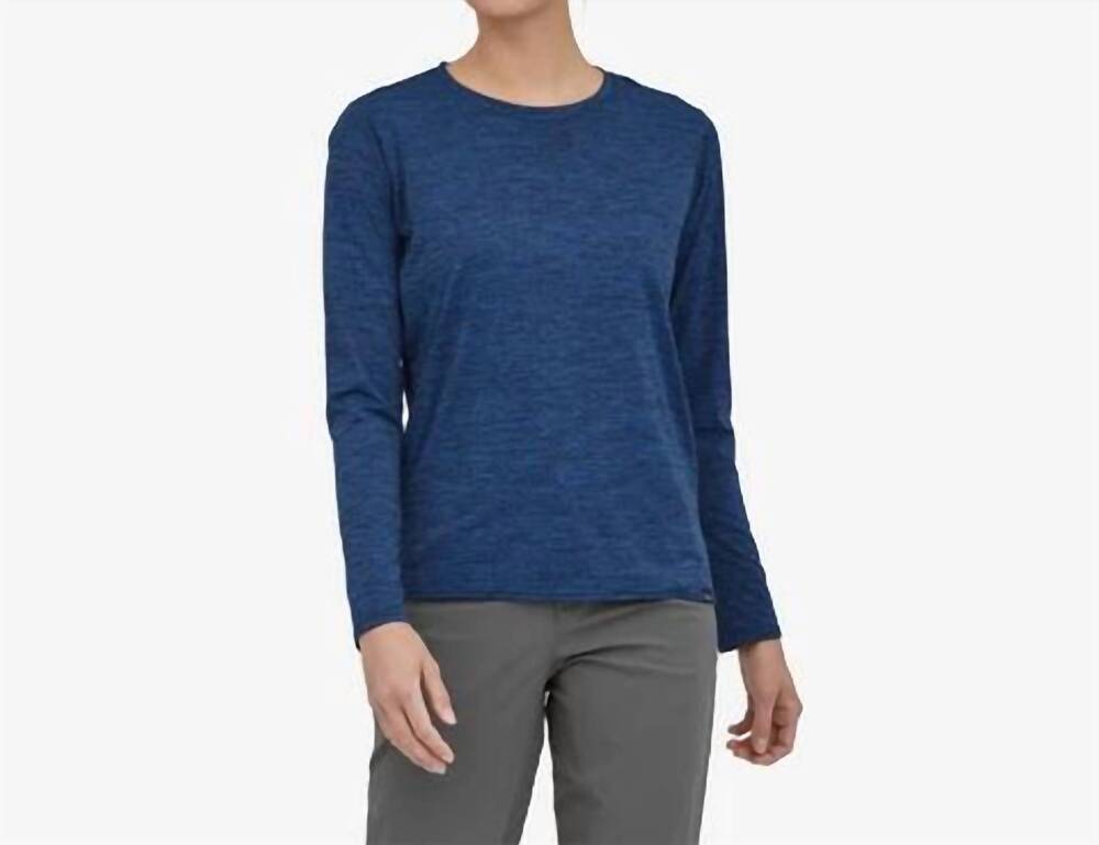 NEW PATAGONIA long sleeved capilene cool daily shirt in viking blue - navy blue